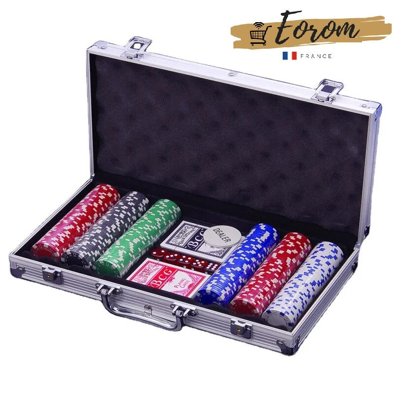 MALLETTE DE POKER AVEC JETONS ET ACCESSOIRES | EOROM