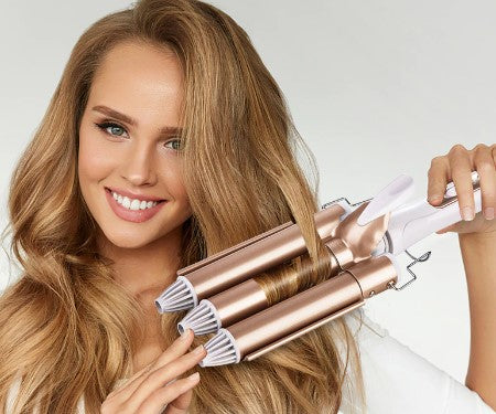 Triple boucleur pour cheveux | fer à boucler professionnel Eorom