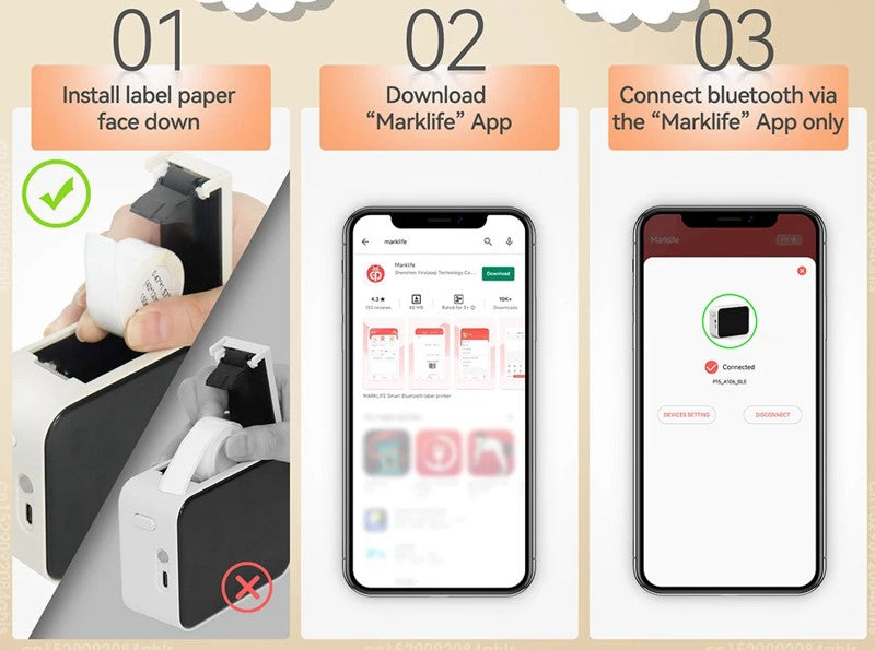 Étiqueteuse Thermique Portable sans fil | imprimante thermique Bluetooth  | EOROM