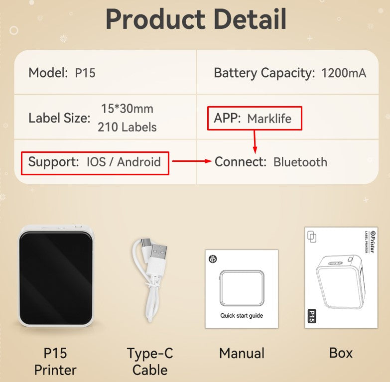 Étiqueteuse Thermique Portable sans fil | imprimante thermique Bluetooth  | EOROM