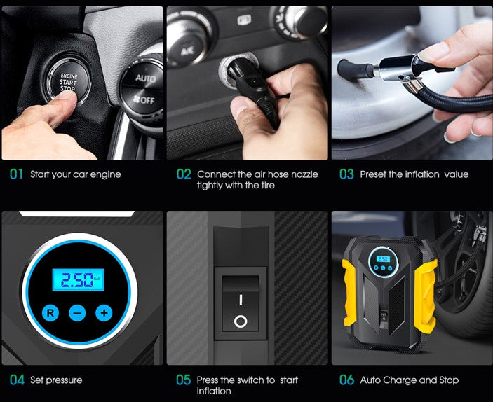 GONFLEUR DE PNEU ÉLECTRIQUE FILAIRE 3 MÉTRES | EOROM