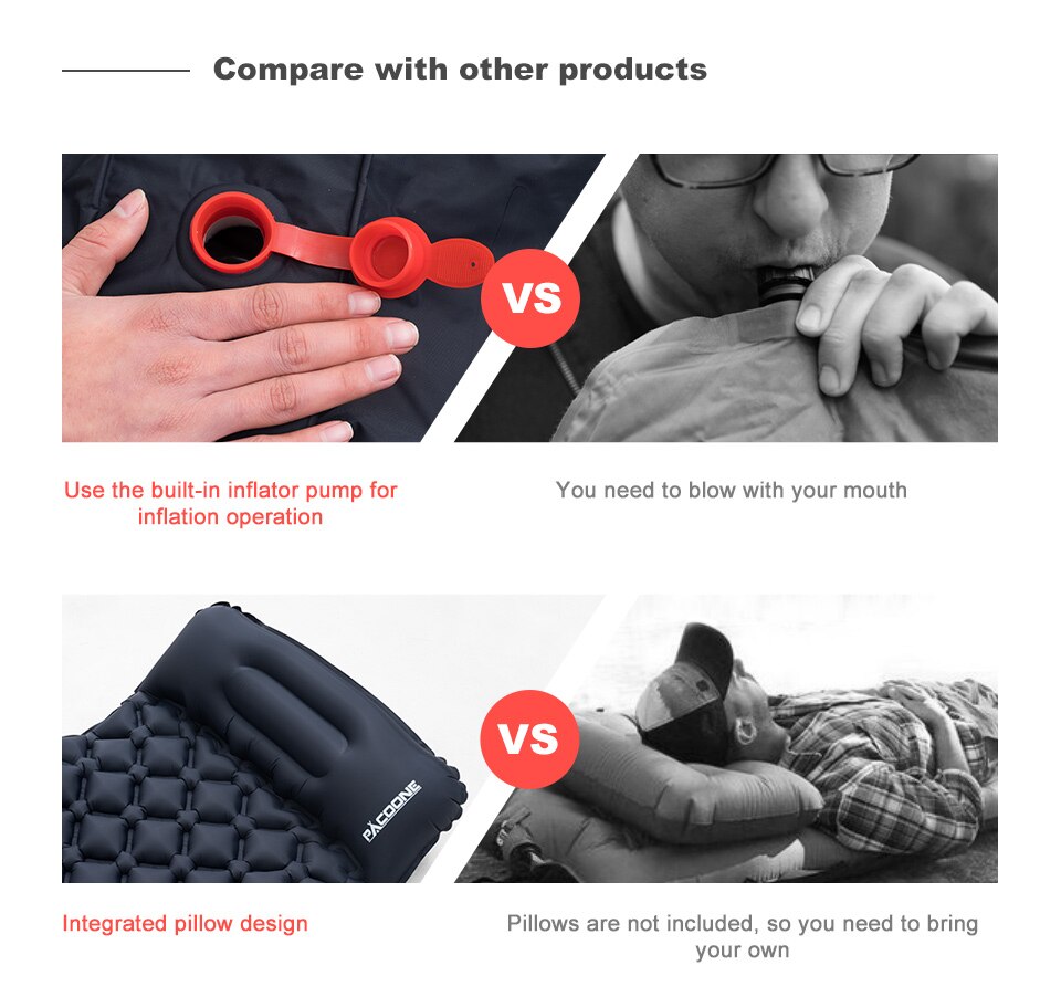 Matelas gonflable de camping avec oreiller intégré | EOROM