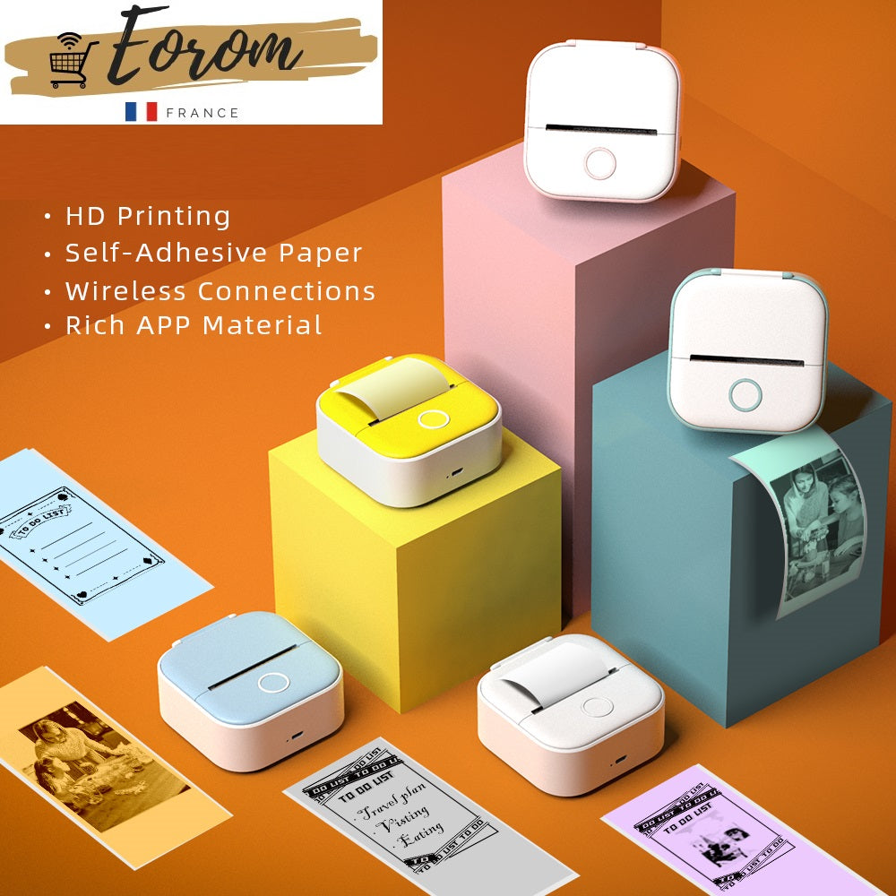 ROULEAUX AUTOCOLLANT POUR NOTRE MINI IMPRIMANTE THERMIQUE PORTABLE BLUETOOTH