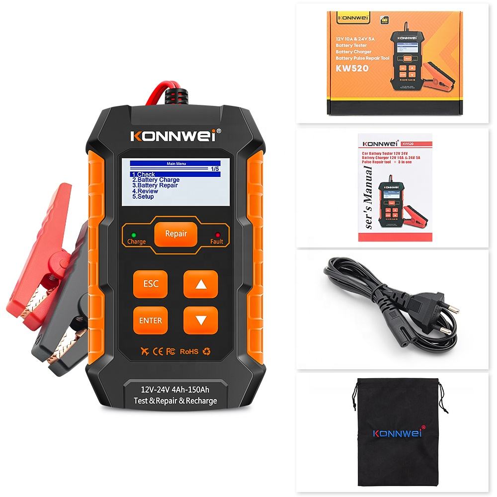 Outil de diagnostic de batterie automobile | Chargeur, détecteur et réparateur de batterie automobile | Outil de réparation d'impulsions  EOROM