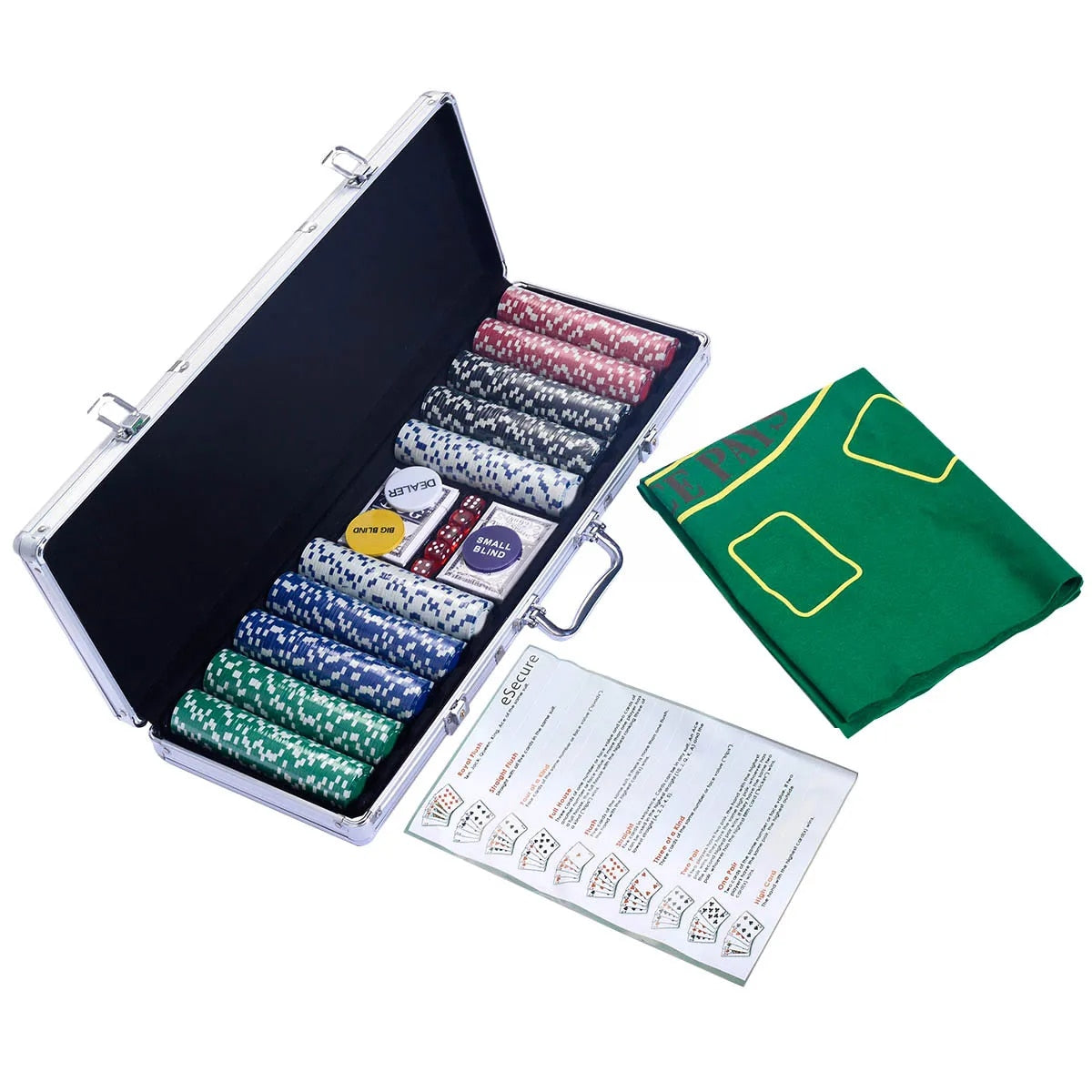 MALLETTE DE POKER AVEC JETONS ET ACCESSOIRES | EOROM