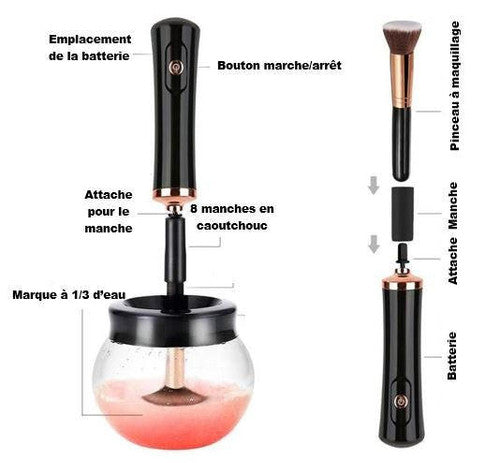 Kit de nettoyage et de séchage électrique pour pinceaux | secoueur électrique de colle à cils et vernis à ongles  | EOROM