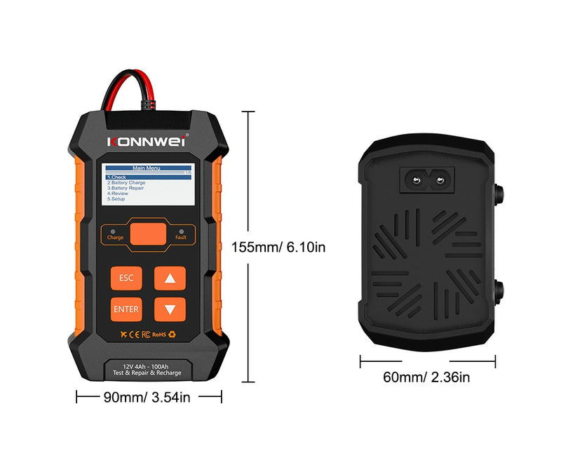 Outil de diagnostic de batterie automobile | Chargeur, détecteur et réparateur de batterie automobile | Outil de réparation d'impulsions  EOROM