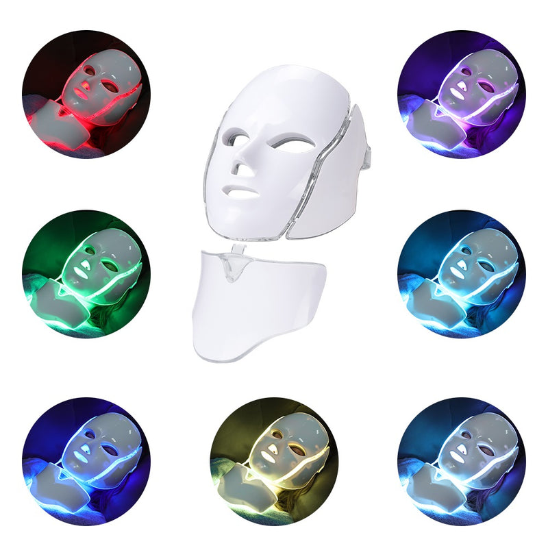Masque de luminothérapie LED pour visage et cou - régénération totale de la  peau