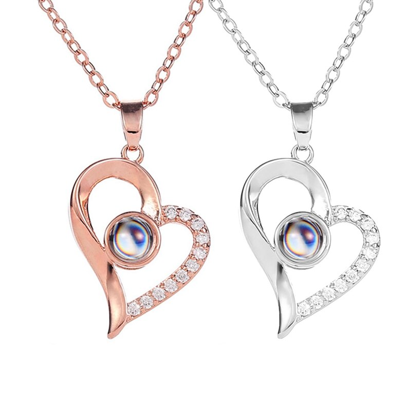 Collier je t'aime en 100 langues avec projection