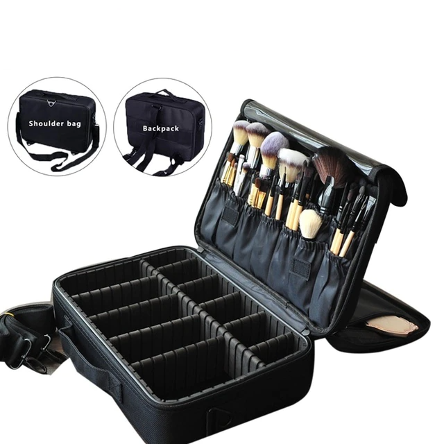 Moyenne trousse de rangement maquillage et cosmétique profesionnelle noir  |  Eorom