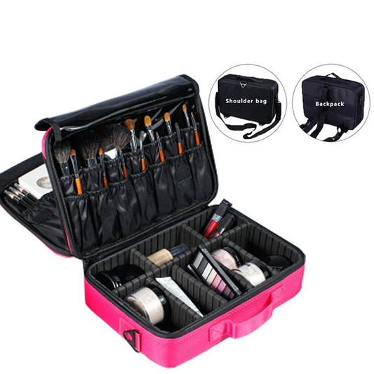 Moyenne trousse de rangement maquillage et cosmétique profesionnelle rose  |  Eorom