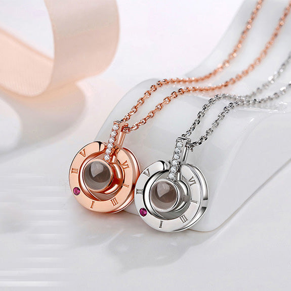 Collier double motif  je t'aime en 100 langues