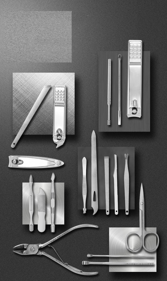 Kit manucure pédicure en acier inoxydable x19 piéces | Eorom