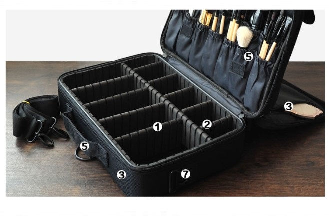 Moyenne trousse de rangement maquillage et cosmétique profesionnelle noir  |  Eorom